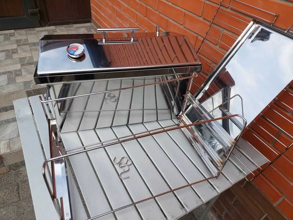 New‼️ Коптильня з нержавійки з гідрозатвором і термометром (2 мм)