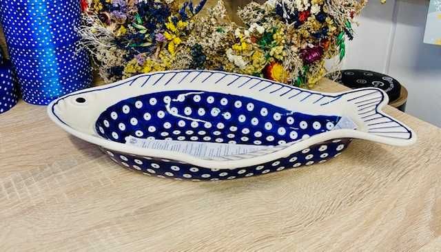 Ceramika Bolesławiec. Talerz półmisek ryba 35 cm (14539)