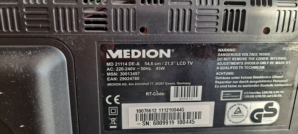 Tv MEDION 21.5' dvd