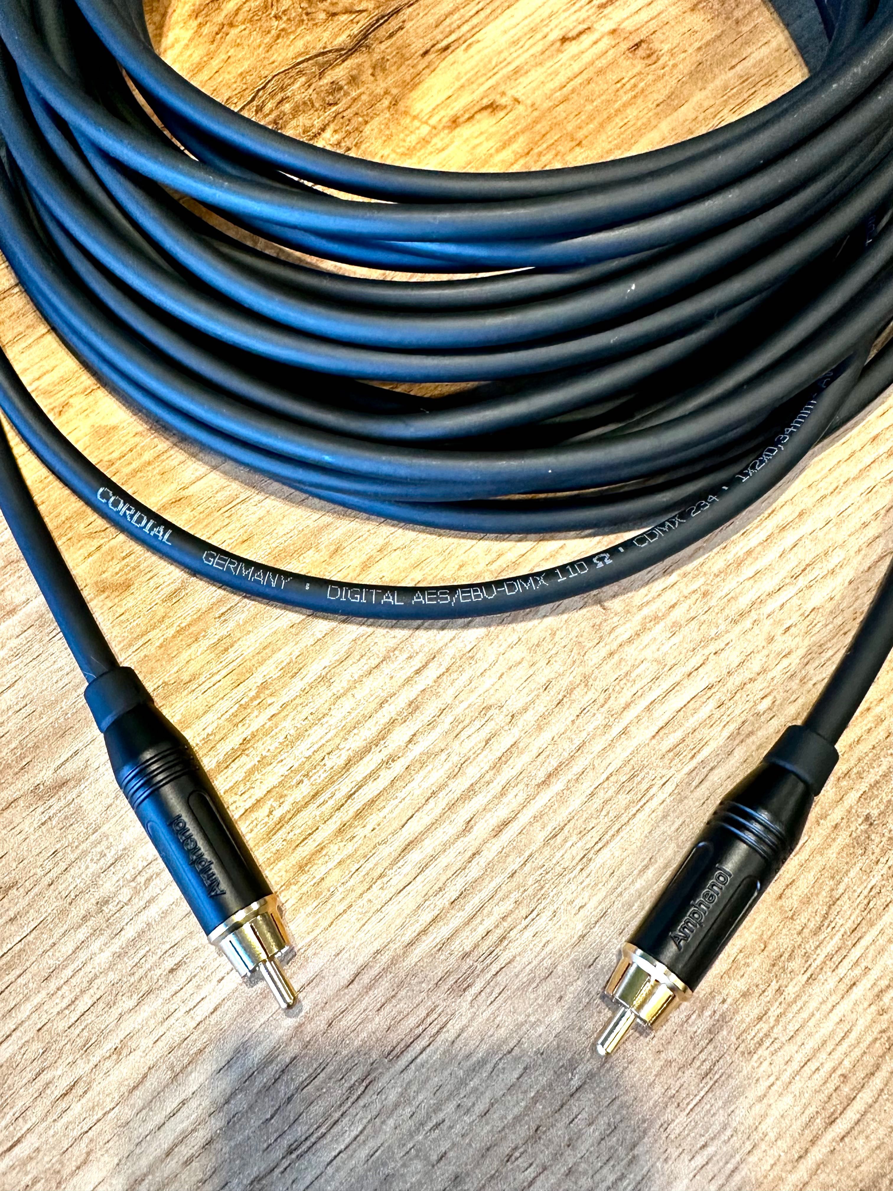 Kabel RCA cyfrowy AES EBU DMX Cordial234   Amphenol 1 metr