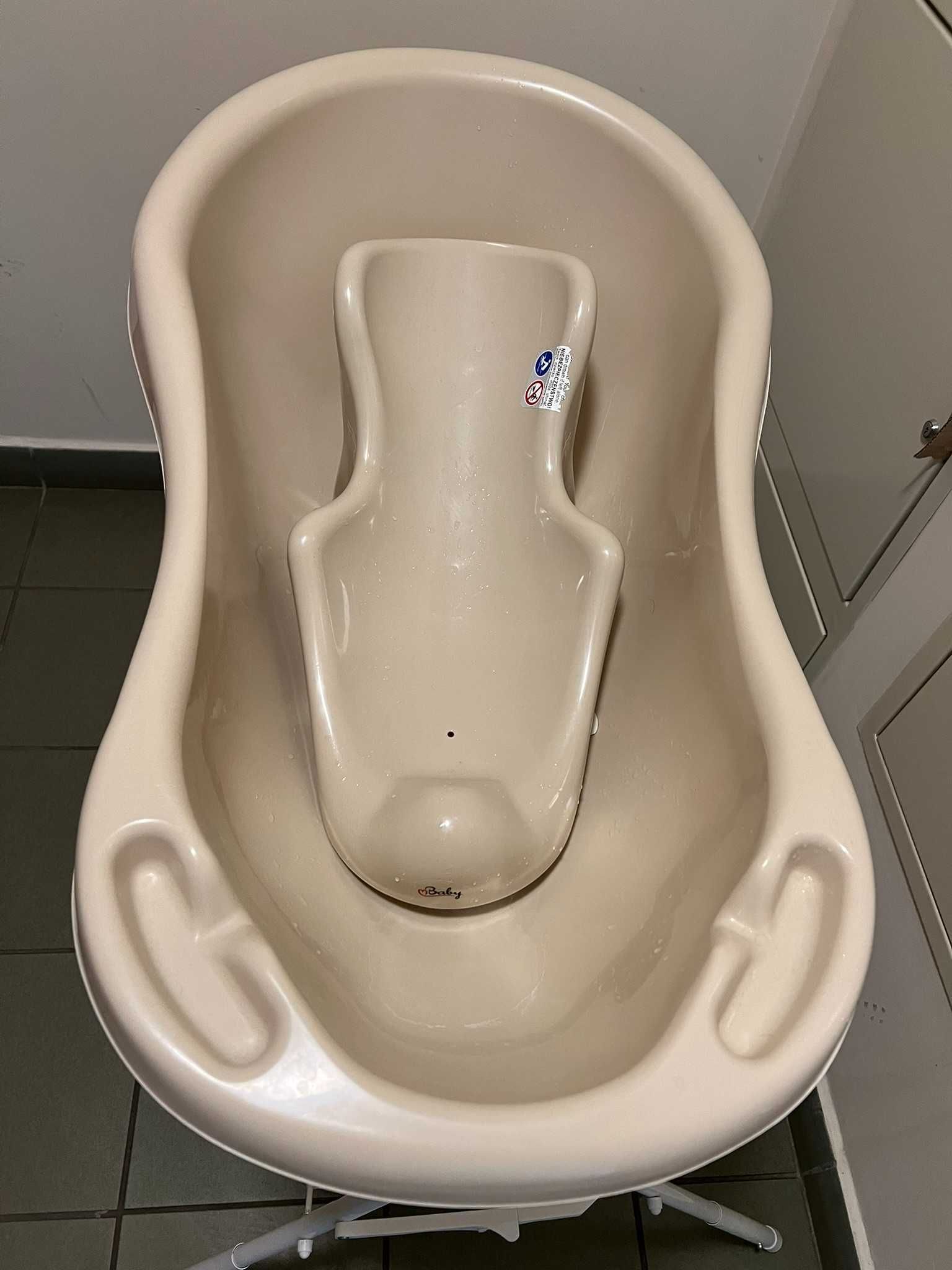 Wanienka Maltex z fotelikiem i stojakiem 84 cm - beżowa