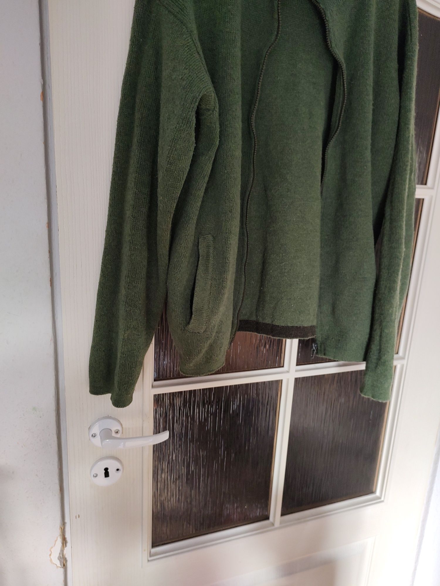 Zielony sweter vintage bluza na zamek