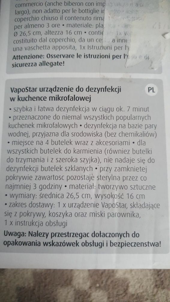 VapoStar urządzenie do dezynfekcji w kuchence mikrofalowej