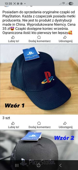 Oryginalna czapka od PlayStation. Różne wzory!!