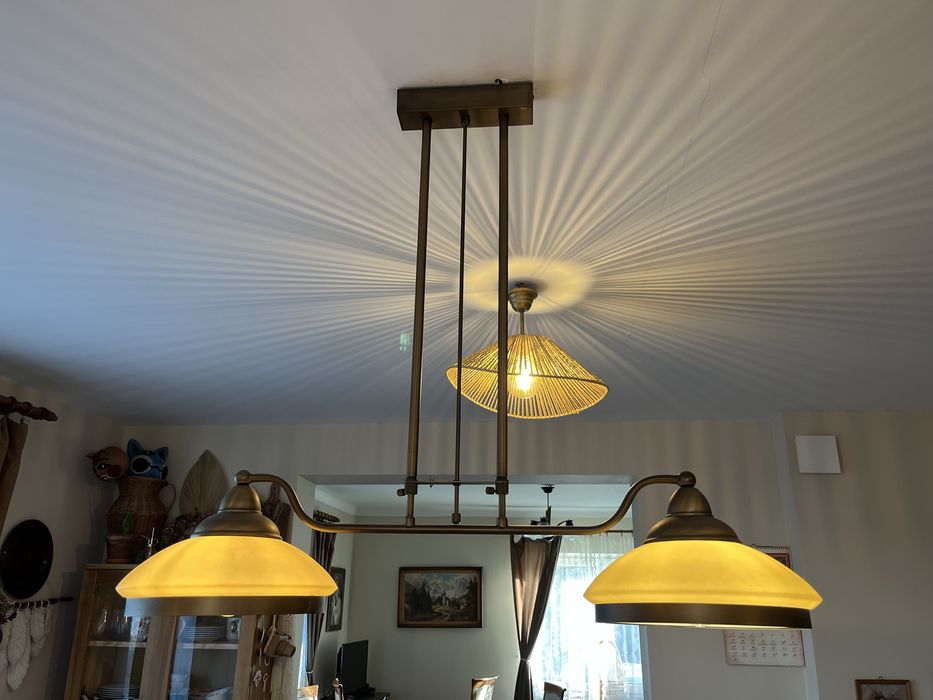 Podwójna lampa wisząca ze ściemniaczem vintage