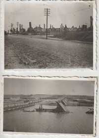 Dwa zdjęcia wrzesień 1939 zniszczony most