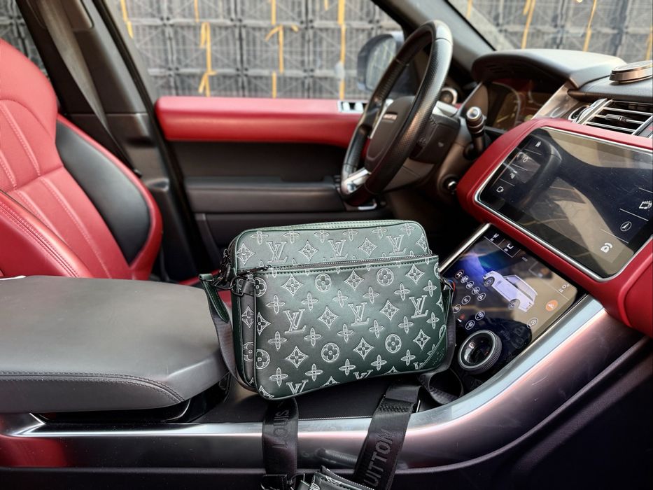 Сумка зеленая Louis Vuitton 3v1 кожаная онигинал 3в1 мужская