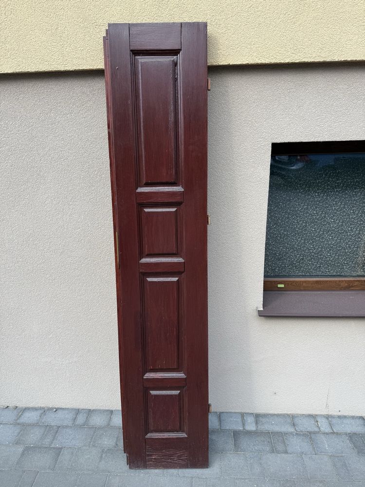Drzwi drewniane dwuskrzydłowe z futryną