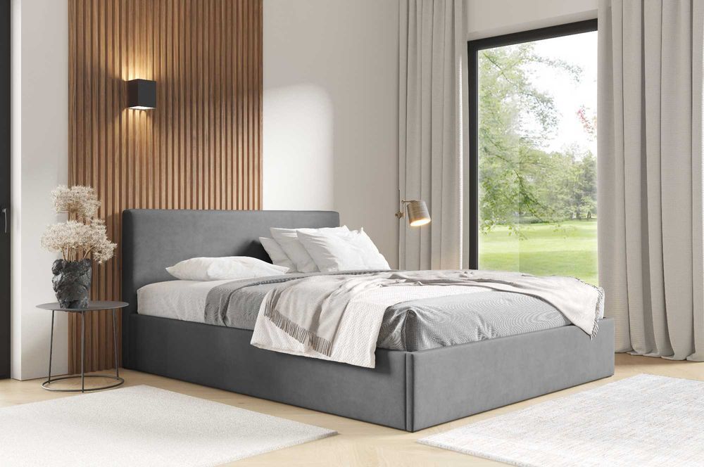 Łóżko tapicerowane BASIC z pojemnikiem 90/120/140/160/180x200 + stelaż