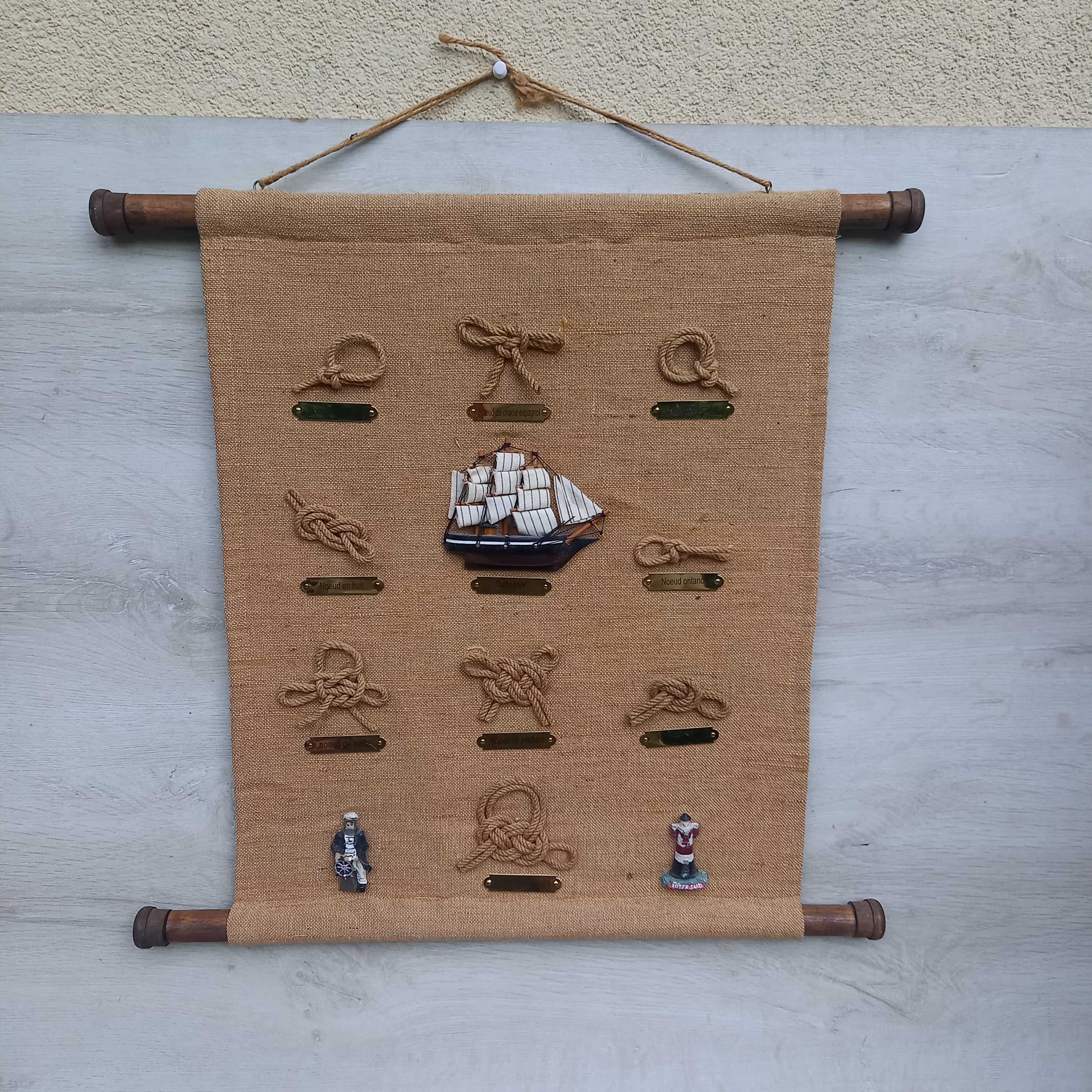 Marynistyka żeglarstwo węzły żeglarskie na płótnie 50x40cm