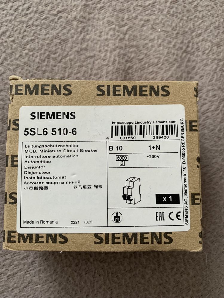Wyłącznik nadprądowy Siemens 5SL6 510-6