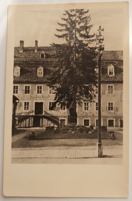 Stara pocztówka Neudietendorf 1957r. Obieg,  znaczek.