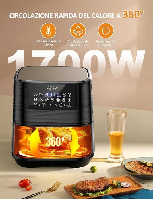 Frytkownica beztłuszczowa Innsky 5,6L z ekranem dotykowym 11 programów
