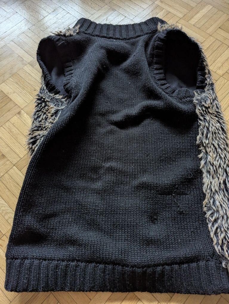 kamizelka sweter sztuczne futro m/l