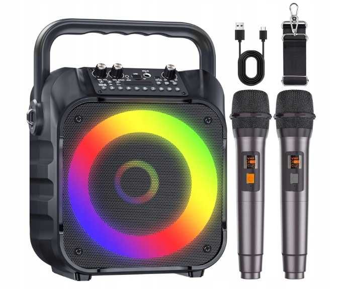 Maszyna do karaoke z dwoma mikrofonami bezprzewodowymi K9-M