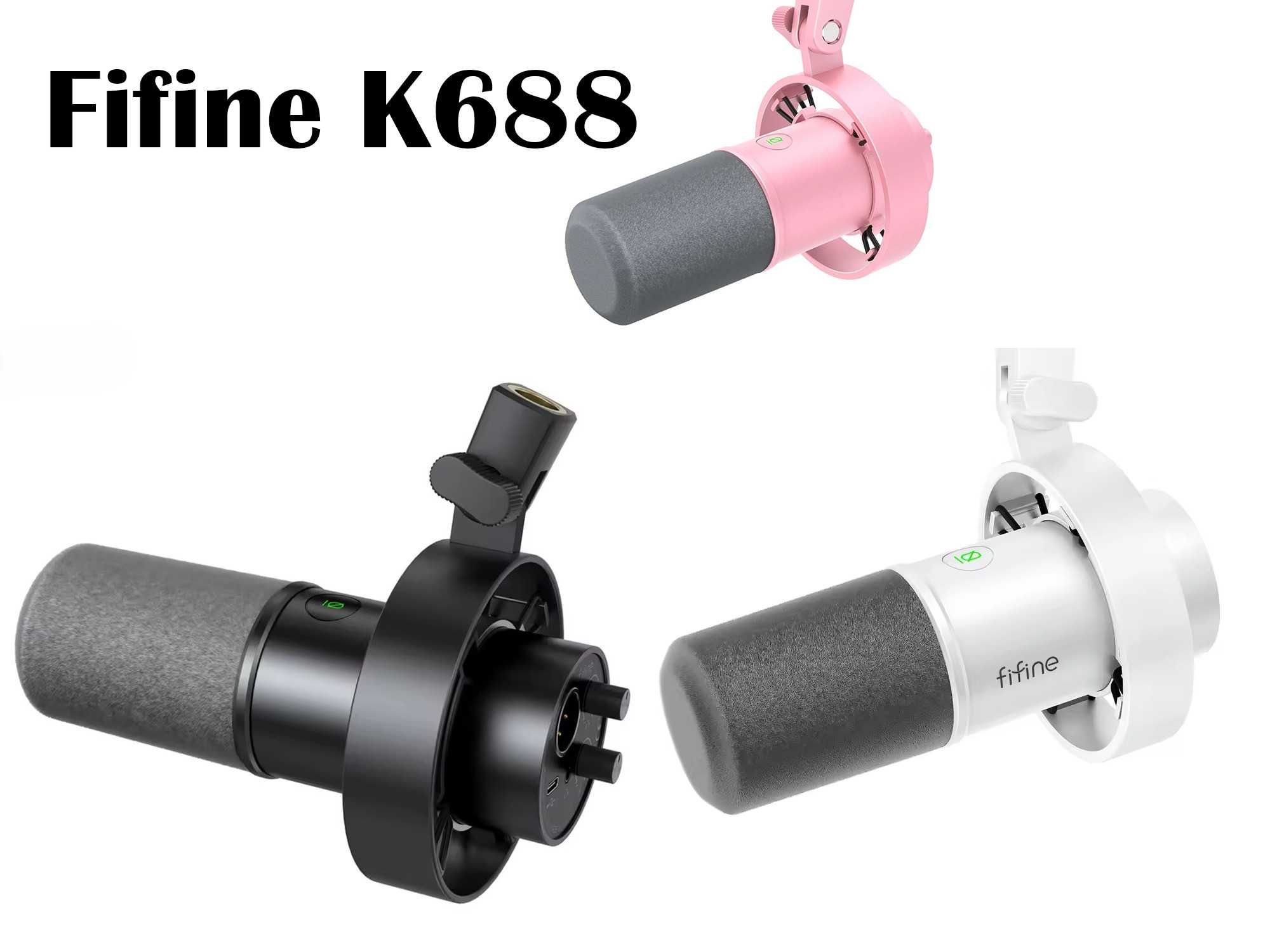 Студійні мікрофони Fifine AM8\K688\A8  живлення USB та XLR | Нові