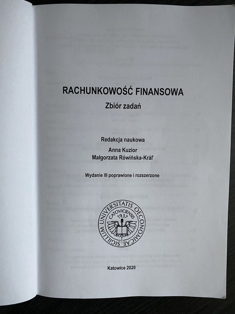 Rachunkowość finansowa Zbiór zadań wydanie 3 Kuzior Rówińska