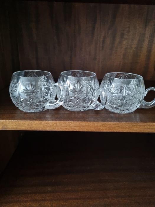 3 kryształowe filizanki