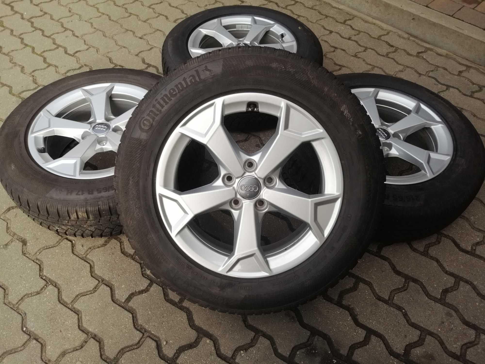 Koła Alufelgi 5 x 112 opony 215/65 R 17 VW  Continental Winter TS850P