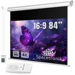 Elektryczny Ekran Projekcyjny Ścienny 84" 16:9 PVC Spacetronik