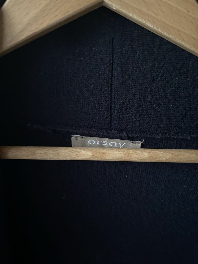 Sweter kardigan orsay m 38 granatowy długi wiosna do sukienki szortnic