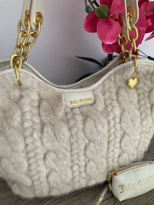 Torebka shopperka Juicy Couture A4 z włosia shopper włosie złote