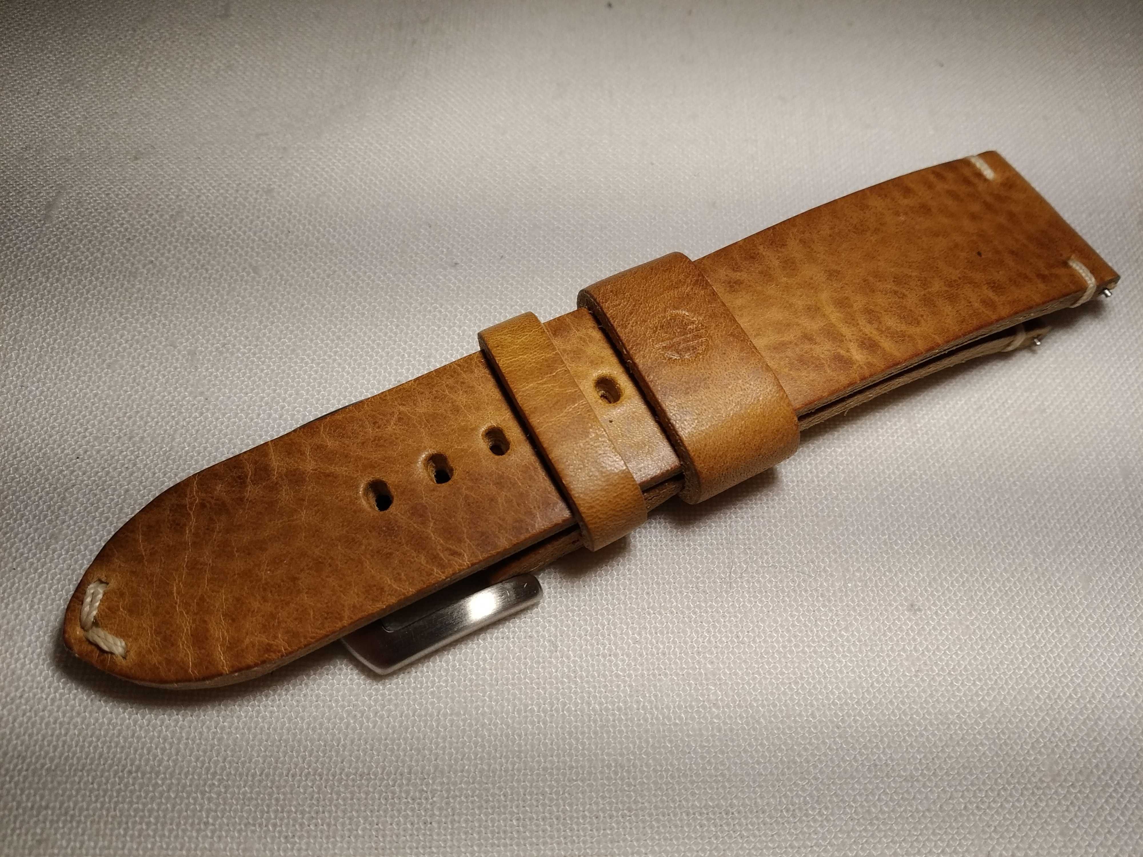 Pasek skórzany do zegarka 24 mm skóra Full Grain , szybki montaż