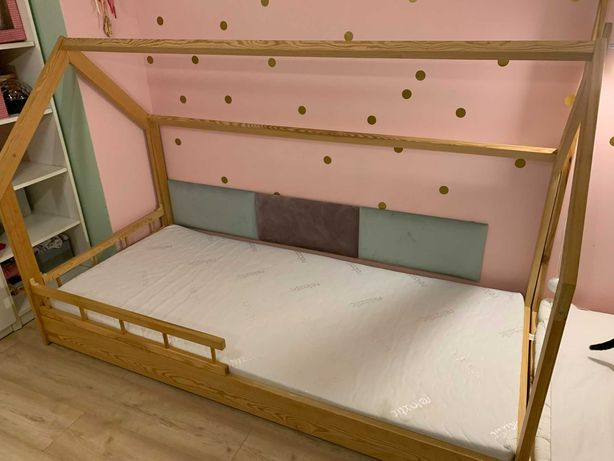 łóżko domek Montessori 90x200 + materac