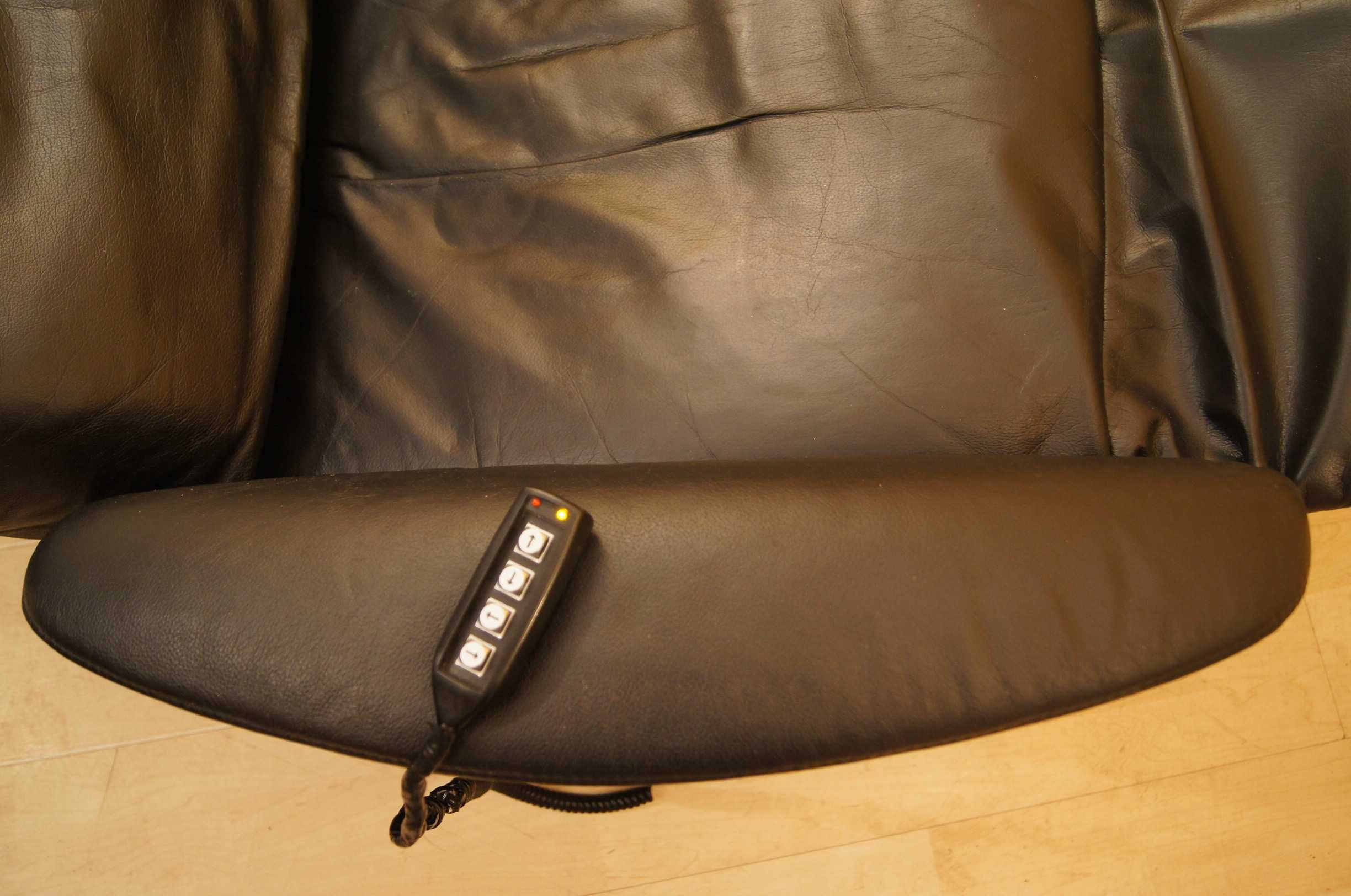 fotel rozkładany z funkcją relax relaksacyjny skóra pilot