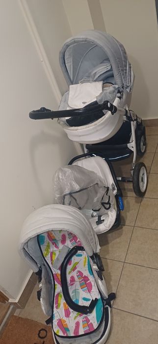 wozek 3 w 1, kolyska, ubranka, szumis, skoczki, posciel itp.