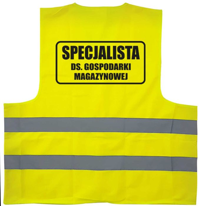 kamizelka odblaskowa z nadrukiem specjalista ds. gospodarki, magazyn