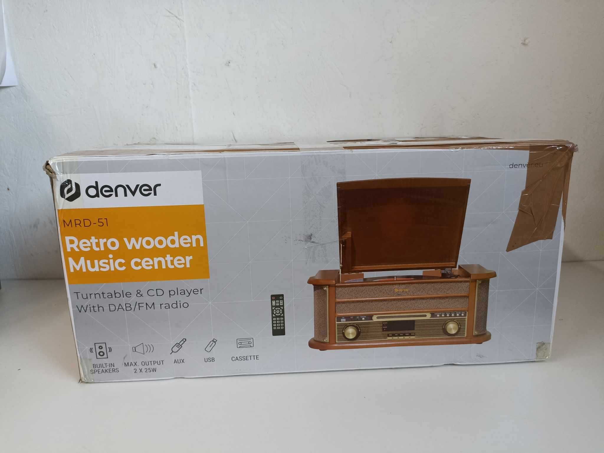 Gramofon Denver Mrd-51 Miniwieża Z Fm / Dąb