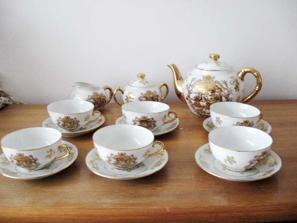 Porcelana Chińska Zestaw Kawowy bardzo cienka porcelana