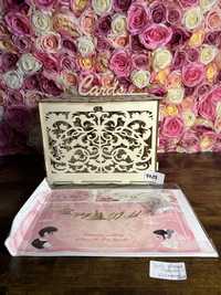 Pudełko na koperty ślubne weselne sklejka baner