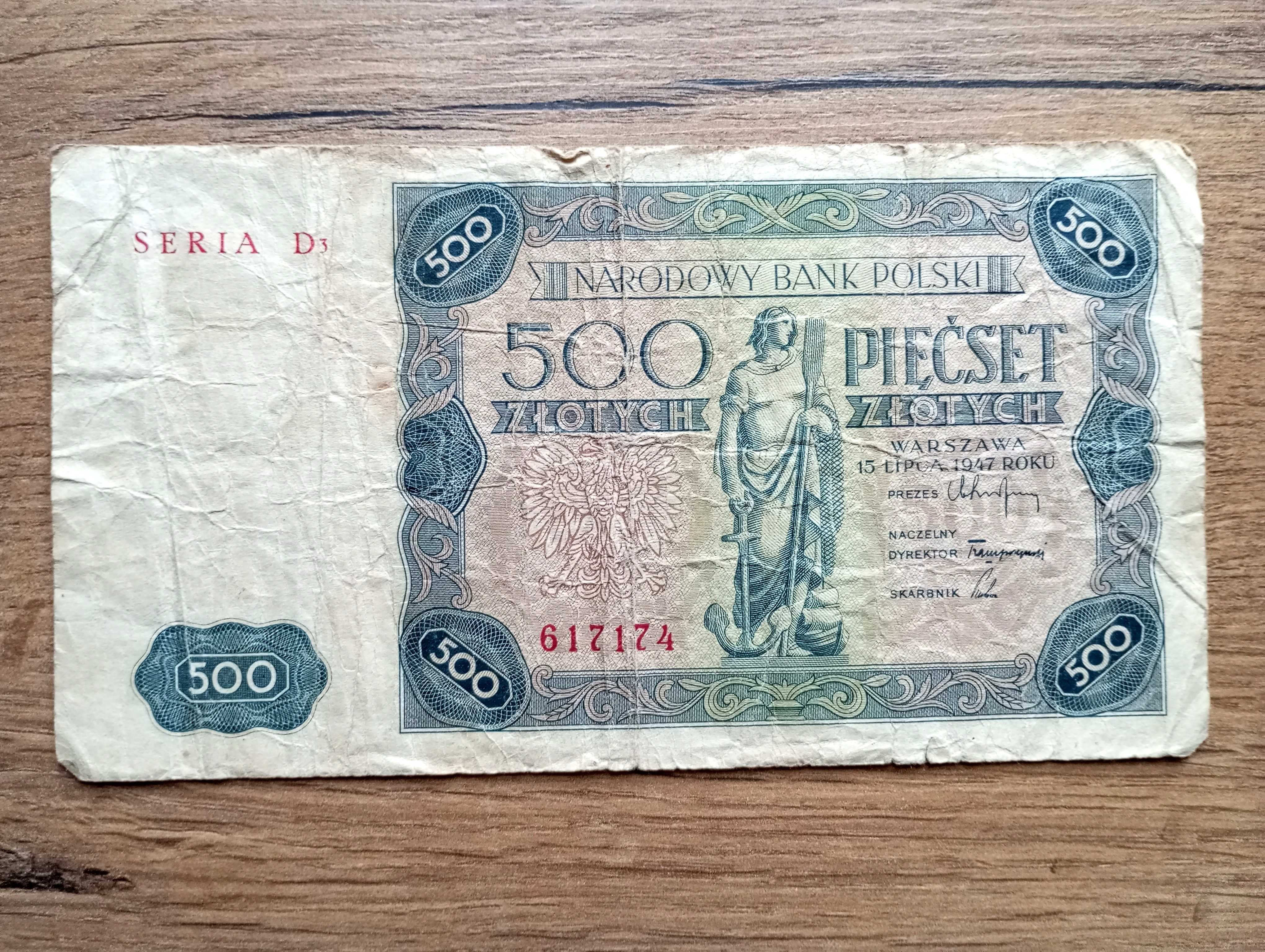 500 zł 1947  - D3 -  Bardzo Rzadka Seria