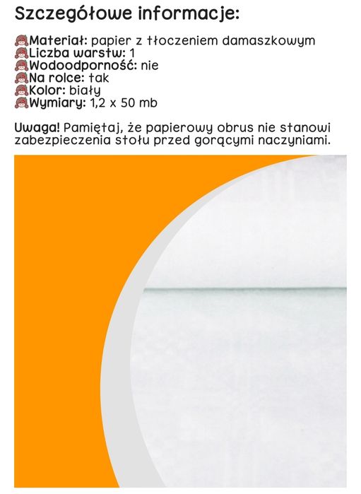 Obrus papierowy nabłyszczany 1,2m x 50m