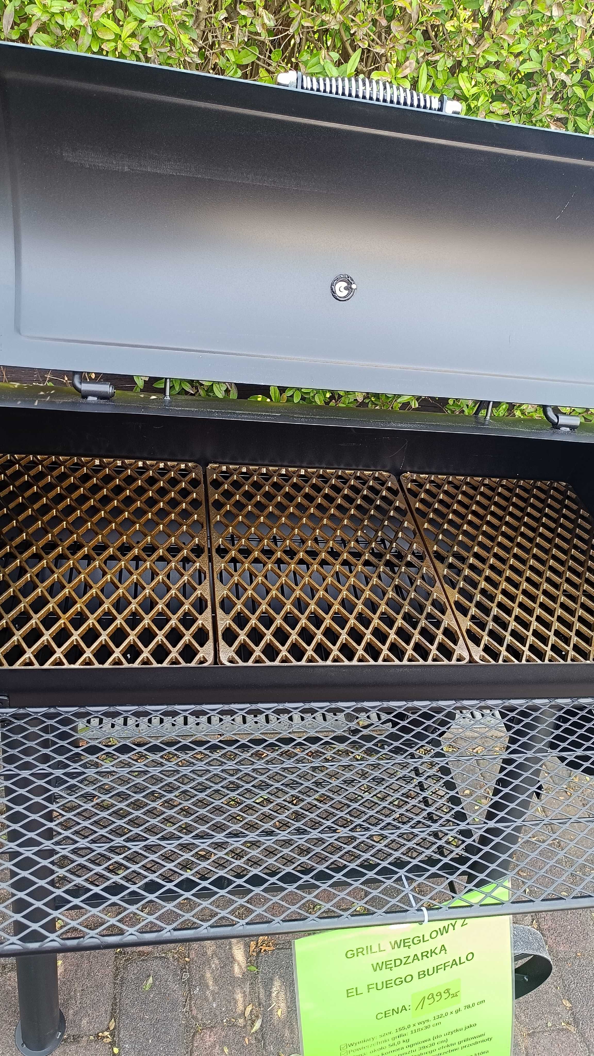 Solidny GRILL Węglowy  EL FUEGO BUFFALO żeliwny RUSZT 58KG! ! NOWY