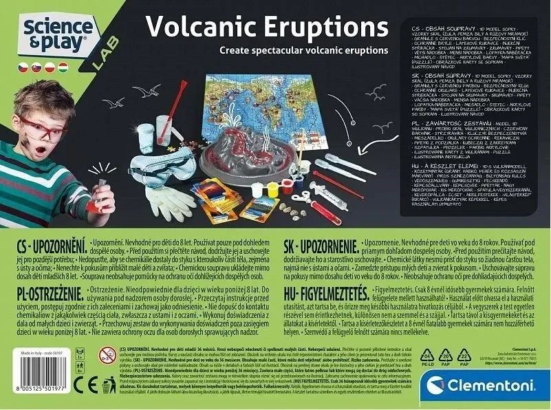 WULKAN szkolne doświadczenia Clementoni Science - Ziemie i wulkany