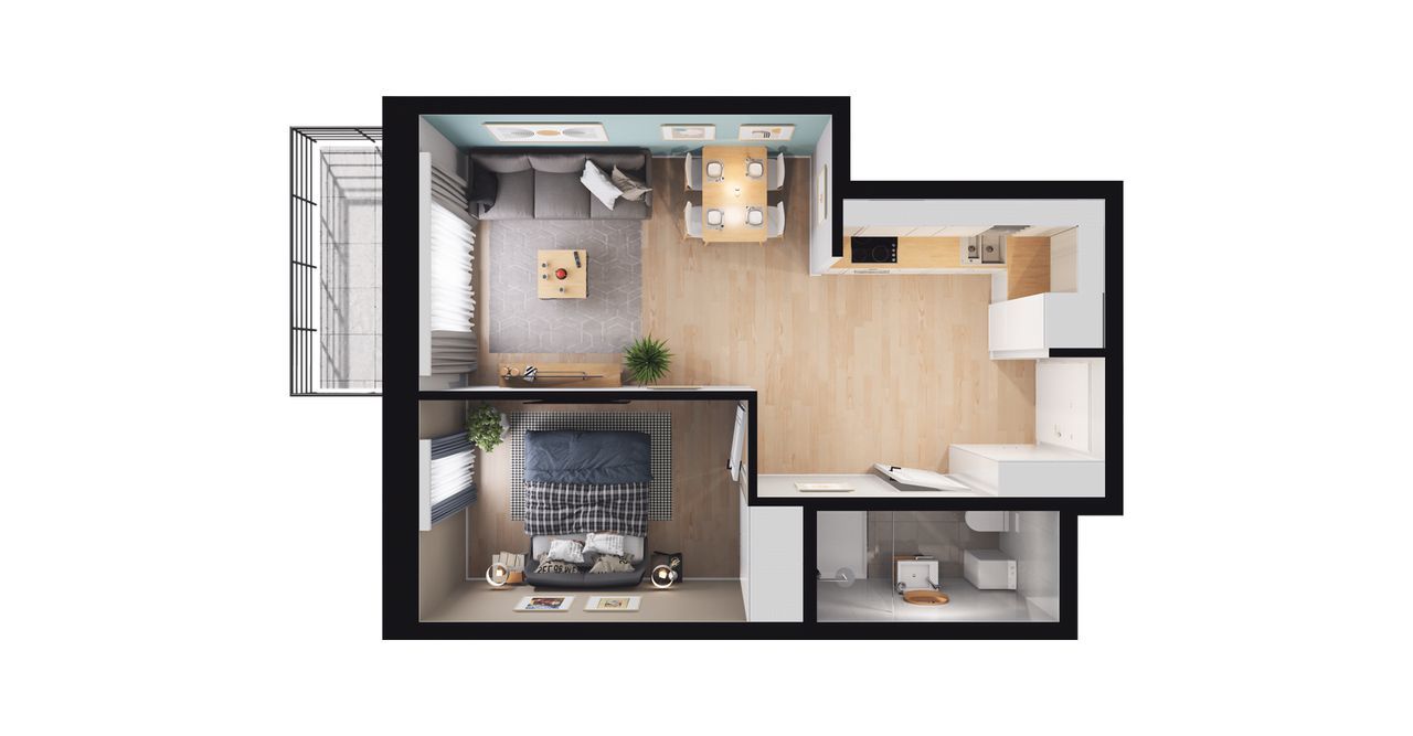 2-pokojowe mieszkanie 37m2 + balkon Bezpośrednio