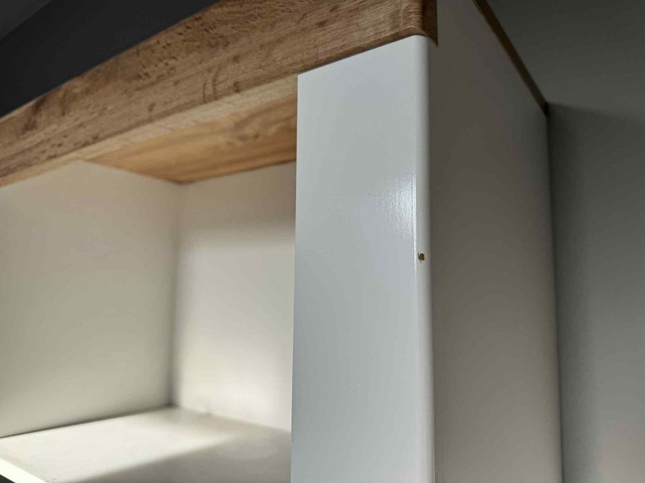 Szafka półka wisząca Holten black red white 156 cm dąb woltan biała