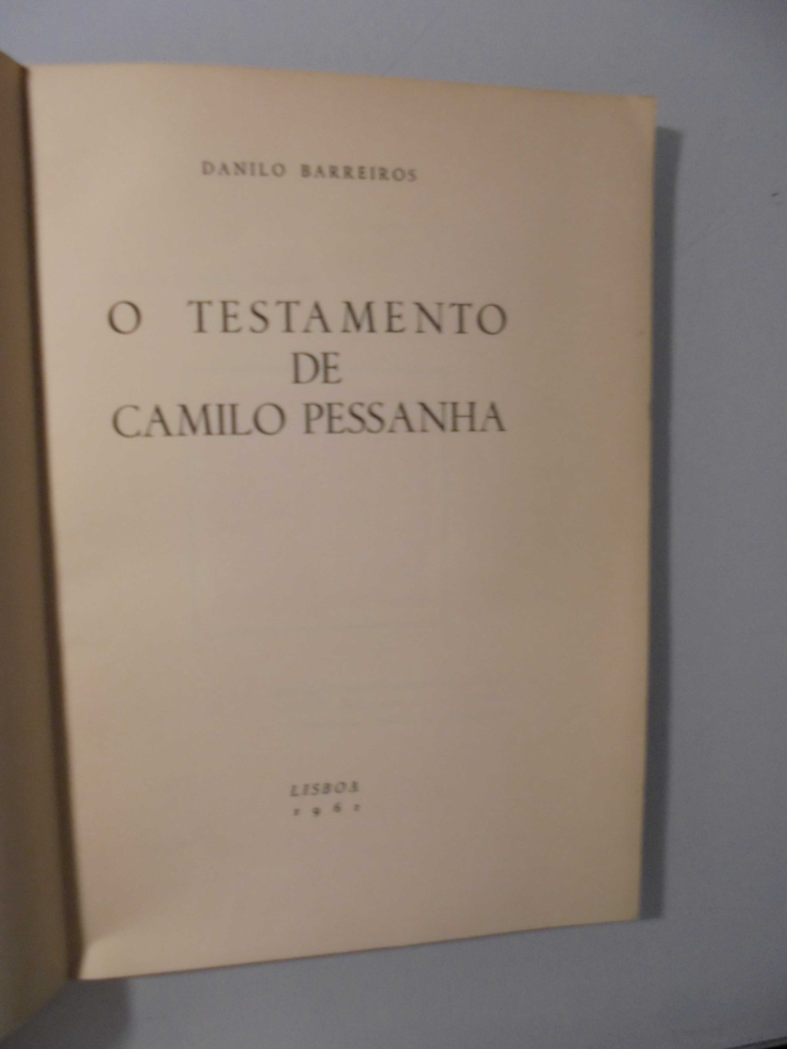 Barreiros (Danilo);O Testamento de Camilo Pessanha