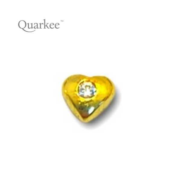 Quarkee™ 22K Gold złote serce z cyrkonią biżuteria nazębna ze złota