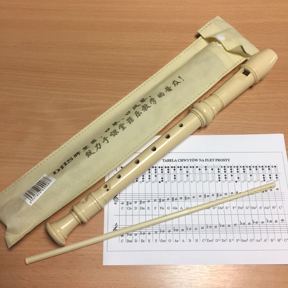 Flet sopranowy prosty - etui, wycior i chwyty w zestawie