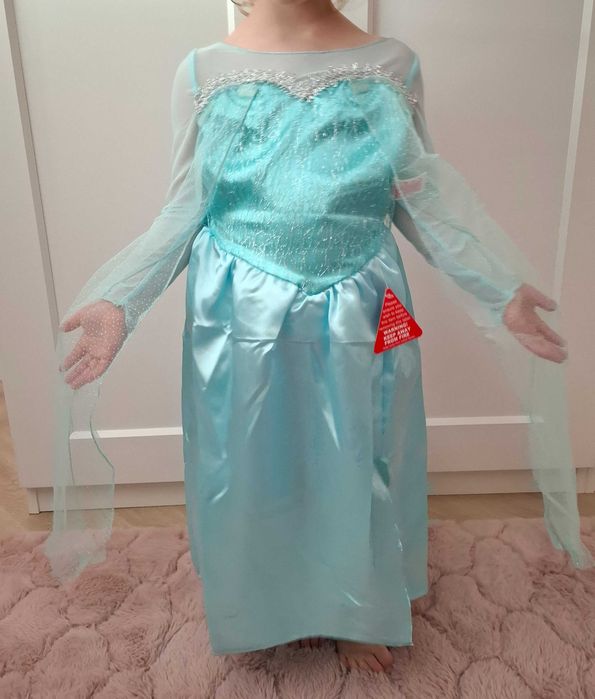 Kostium Przebranie Strój Sukienka Elsa Frozen Kraina Lodu 98-104 nowa