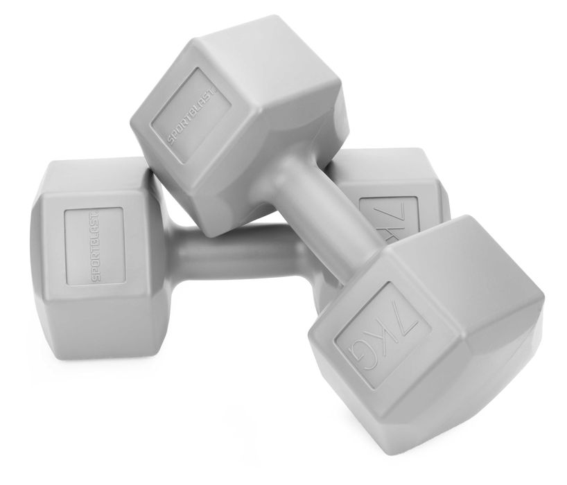 HANTLE 2x7kg hantelki CIĘŻARKI ZESTAW hantle do ćwiczeń 14kg DW