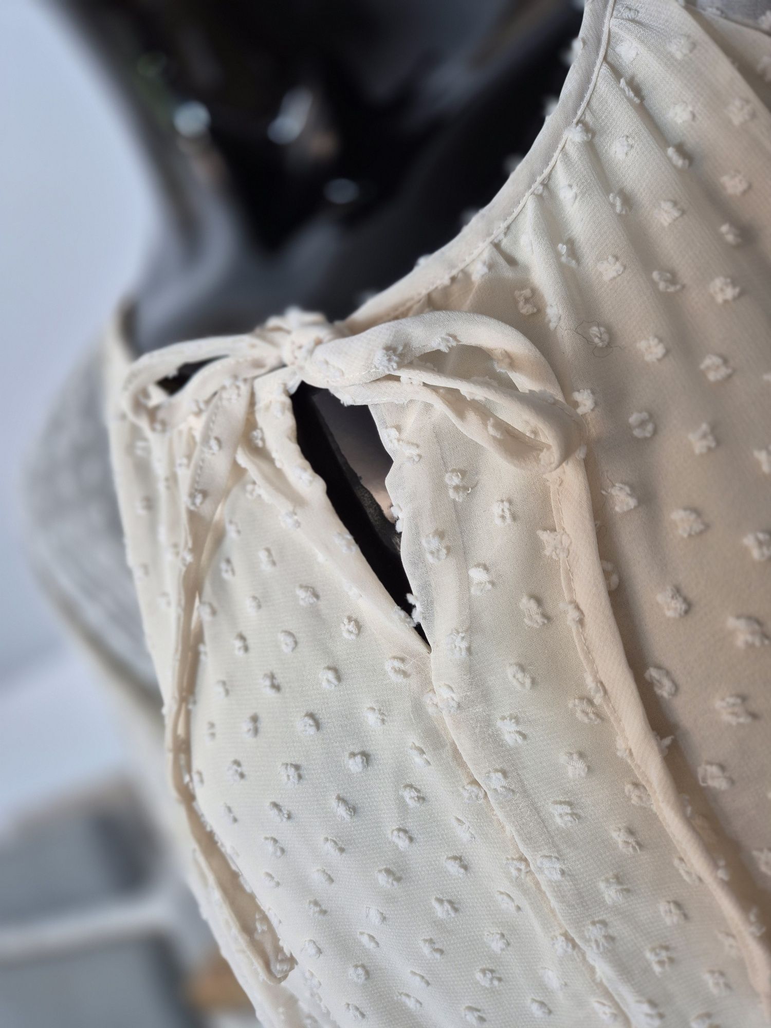 Długa kremowa beżowa sukienka damska maxi Dazy L Oversize plus size wi