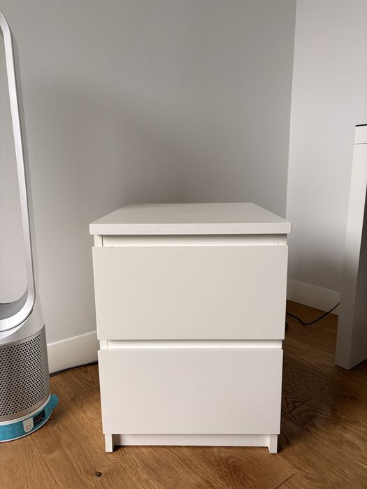 Ikea Malm szafka nocna komoda biala z szufladami