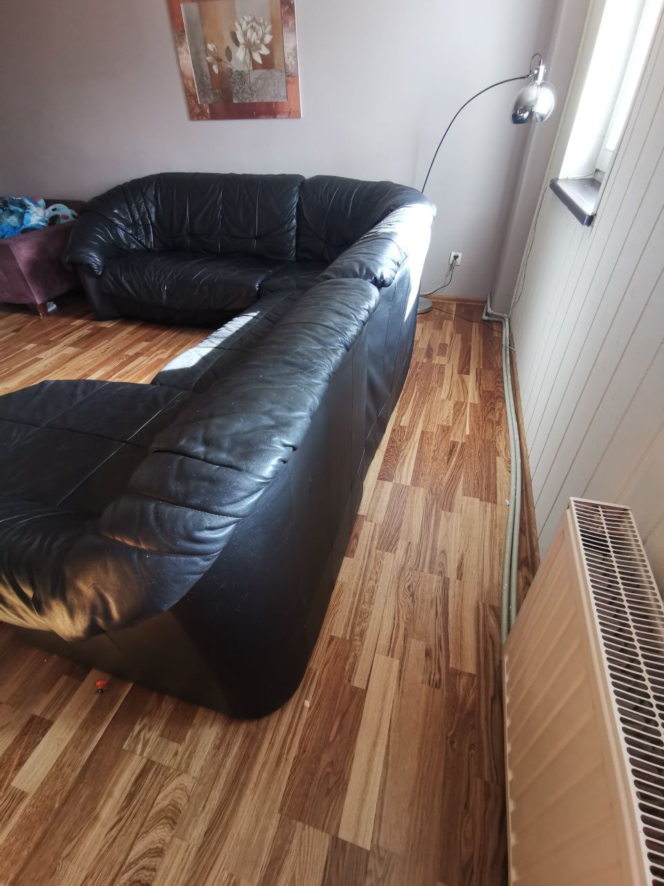 Duża skórzana sofa naturalna skóra