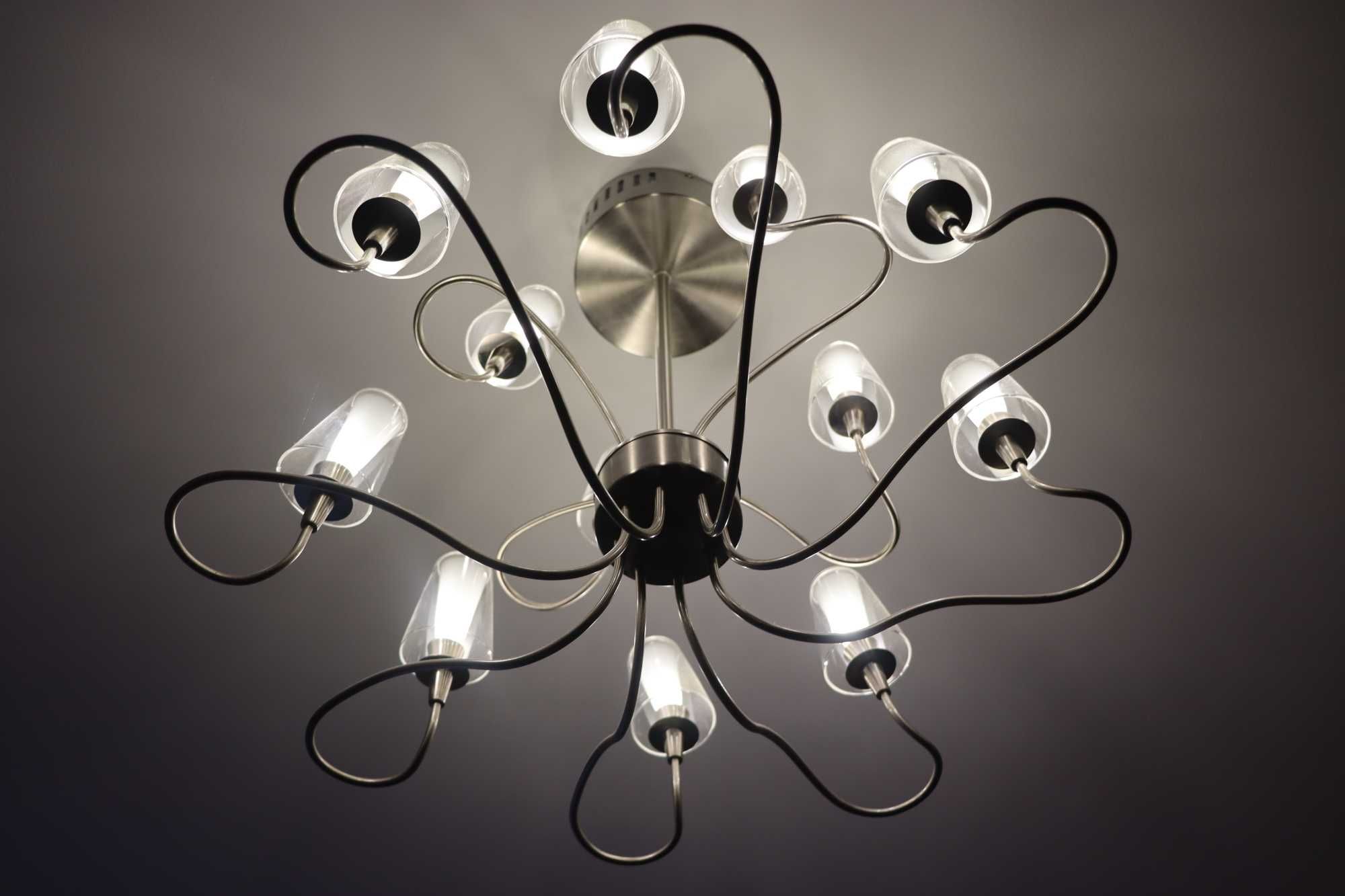 Lampa sufitowa wisząca 12 punktowa - żarówki GRATIS! żyrandol