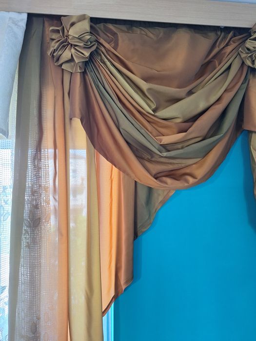 4 szt zasłony do salonu cieniowane eleganckie + lambrekin wys. 2.65